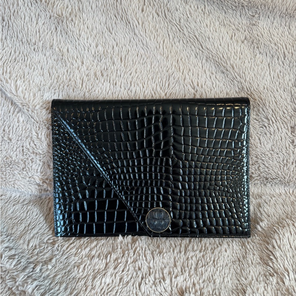 Yves‎ Saint Laurent Black Crocodile Embossed Clutch